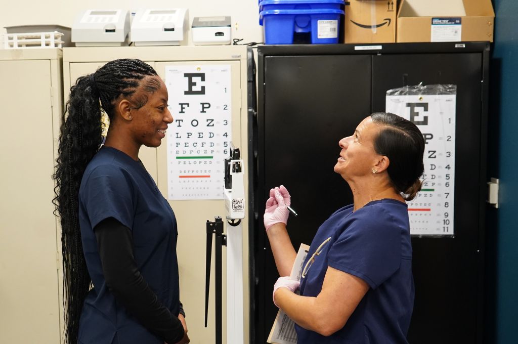 CALRegional medical assistant student and instructor during hands-on training in Pasadena, CA